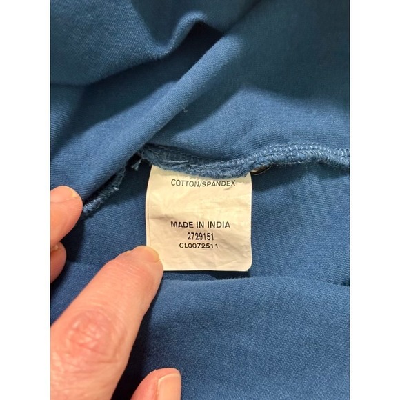 eShakti Blue Empire Waist V-Neck Dress 22W Modest Office Capsule Pockets - Picture 4 of 15